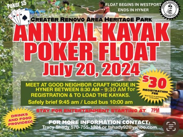 2024 Annual Kayak Poker Float_The Greater Renovo Area Heritage Park